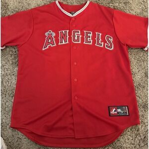 Majestic Los Angeles Angels Jersey Men's XL Red White Josh Hamilton #32 Home